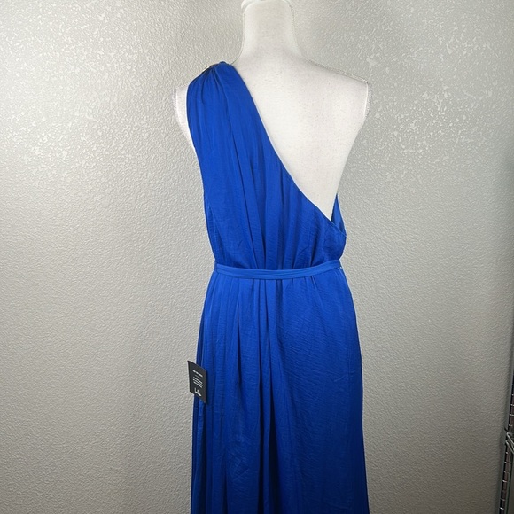 Lulus Goddess Aura Cobalt Blue Satin One-Shoulder Maxi Dress Size XXL New! - Picture 10 of 13